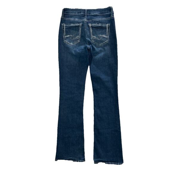 Women’s Silver Suki Bootcut Blue Embroidered Denim Jeans Size 26x33 - Picture 6 of 8